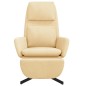 vidaXL Poltrona Relax con Poggiapiedi Bianco Crema in Velluto vidaXL Poltrona Relax con Poggiapiedi Bianco Crema in Velluto