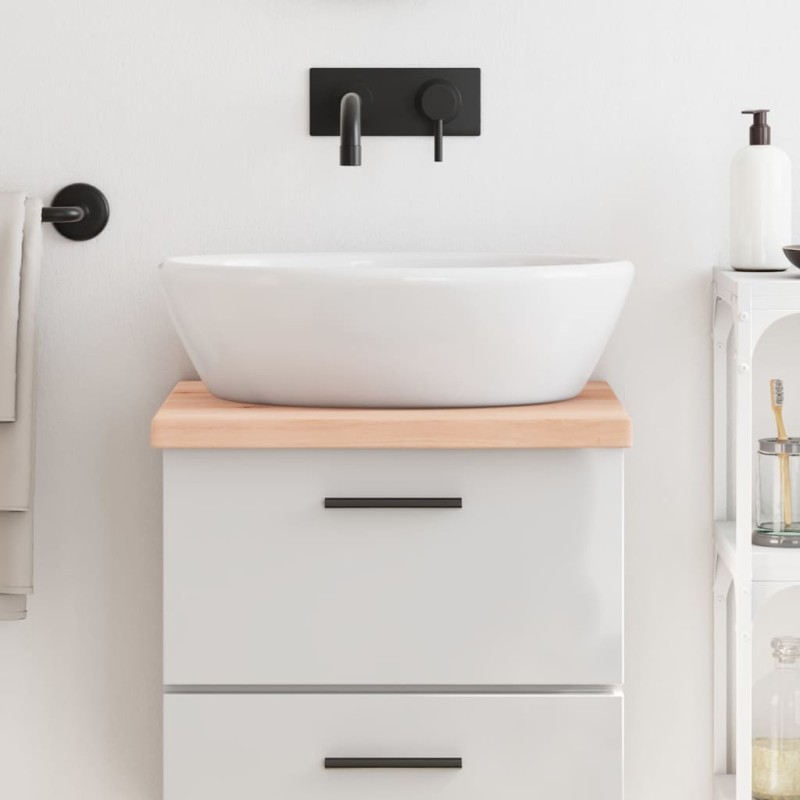 vidaXL Piano Bagno 40x60x4 cm in Legno Massello Non Trattato