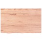 vidaXL Piano Bagno Marrone Chiaro 80x50x2 cm Legno Massello Trattato vidaXL Piano Bagno Marrone Chiaro 80x50x2 cm Legno Massello Trattato