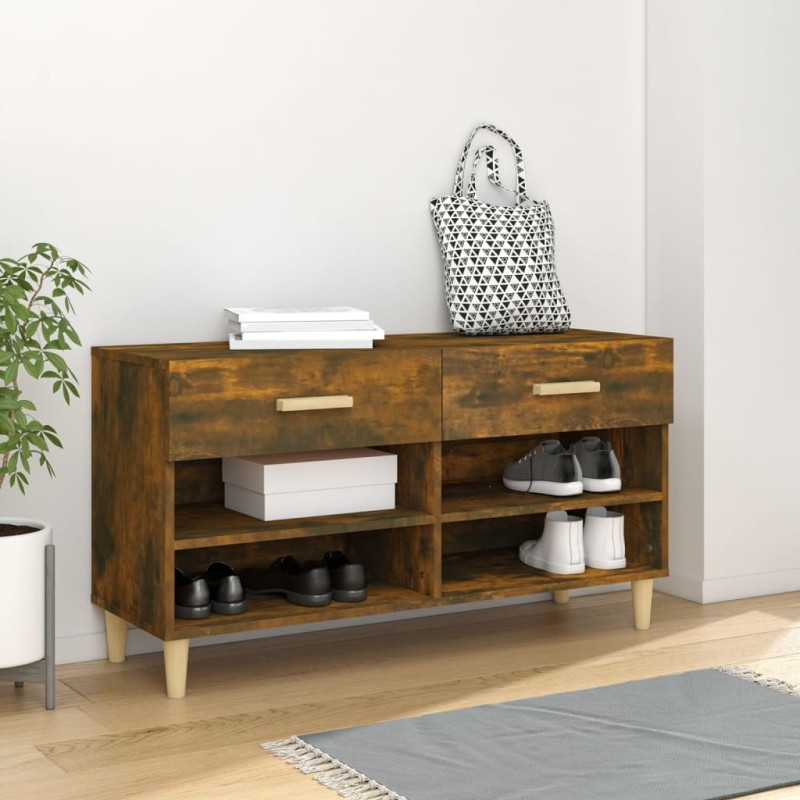 Scarpiera Rovere Fumo 102x35x55 cm in Legno Multistrato Scarpiera Rovere Fumo 102x35x55 cm in Legno Multistrato