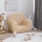 vidaXL Divano per Bambini Crema in Morbido Peluche vidaXL Divano per Bambini Crema in Morbido Peluche