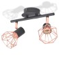 vidaXL Plafoniera con 2 Faretti E14 Nera e Rame vidaXL Plafoniera con 2 Faretti E14 Nera e Rame