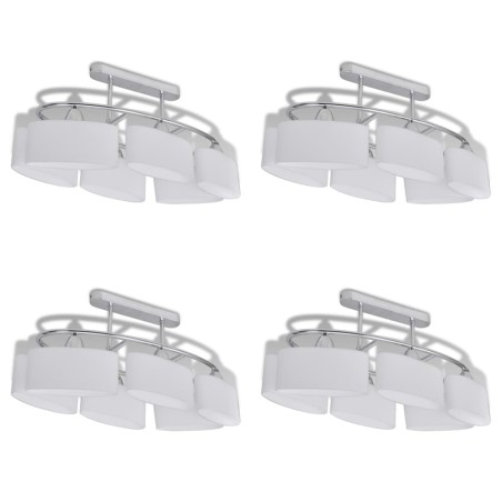 vidaXL Lampade da Soffitto Ellissoidali 4 pz Paralume in Vetro E14