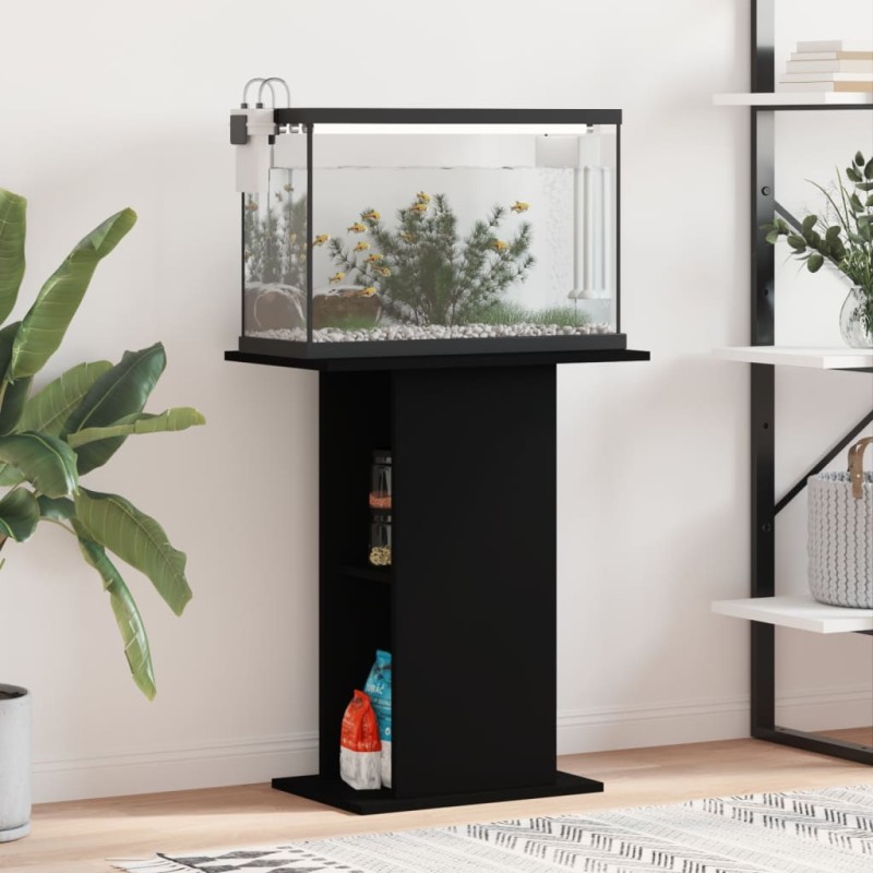 vidaXL Supporto per Acquario Nero 60,5x36x72,5 cm in Legno Multistrato
