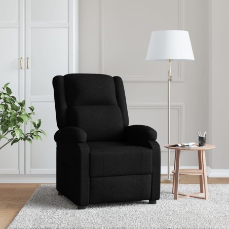 vidaXL Poltrona Reclinabile in Tessuto Nero