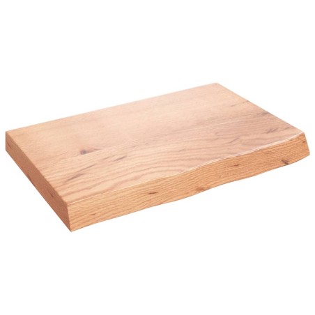 vidaXL Piano Bagno Marrone Chiaro 60x40x6 cm Legno Massello Trattato