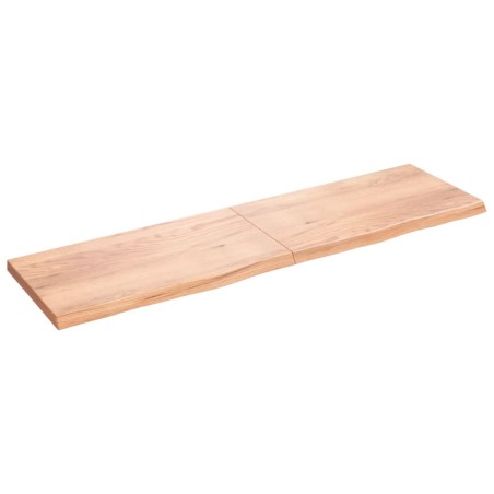 vidaXL Piano Bagno Marrone Chiaro 220x60x6 cm Legno Massello Trattato