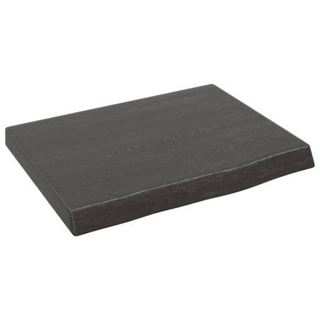 vidaXL Piano Bagno Grigio Scuro 40x30x4 cm Legno Massello Trattato