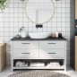vidaXL Piano Bagno Marrone Scuro 120x40x(2-4)cm Legno Trattato