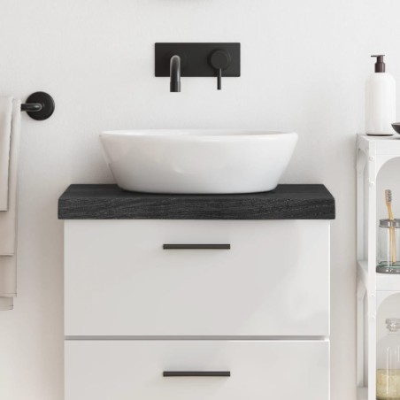 vidaXL Piano Bagno Marrone Scuro 60x40x(2-6)cm Legno Massello Trattato