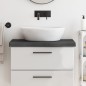 vidaXL Piano Bagno Grigio Scuro 80x40x6 cm Legno Massello Trattato