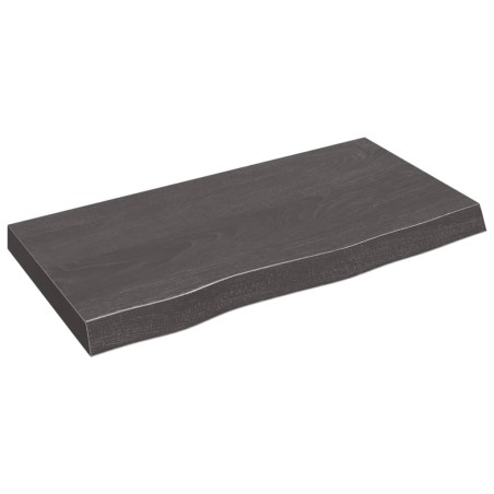 vidaXL Piano Bagno Grigio Scuro 80x40x6 cm Legno Massello Trattato