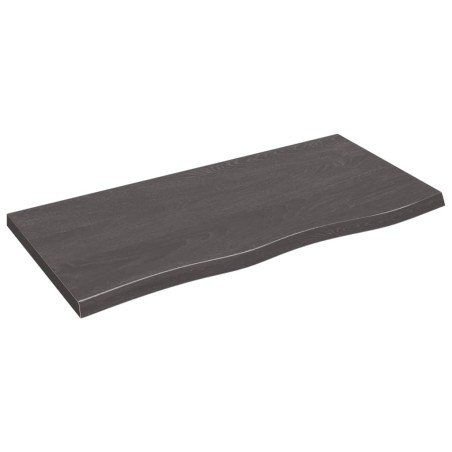 vidaXL Piano Bagno Grigio Scuro 100x50x4 cm Legno Massello Trattato