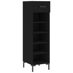 vidaXL Scarpiera Nera 30x35x105 cm in Legno Multistrato