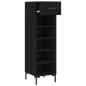 vidaXL Scarpiera Nera 30x35x105 cm in Legno Multistrato
