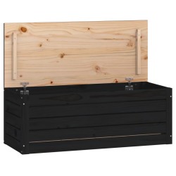 vidaXL Contenitore Portaoggetti Nero 89x36,5x33 cm Legno Massello Pino