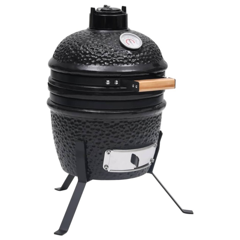 vidaXL Barbecue Affumicatore 2 in 1 Kamado in Ceramica 56 cm Nero vidaXL Barbecue Affumicatore 2 in 1 Kamado in Ceramica 56 cm Nero