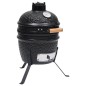 vidaXL Barbecue Affumicatore 2 in 1 Kamado in Ceramica 56 cm Nero vidaXL Barbecue Affumicatore 2 in 1 Kamado in Ceramica 56 cm Nero