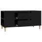 Mobile Porta TV Nero 102x44,5x50 cm in Legno Multistrato Mobile Porta TV Nero 102x44,5x50 cm in Legno Multistrato
