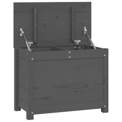 vidaXL Contenitore Portaoggetti Grigio 60x32x45,5cm Massello di Pino