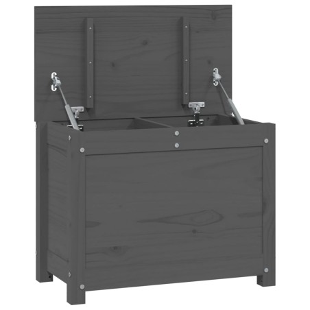 vidaXL Contenitore Portaoggetti Grigio 60x32x45,5cm Massello di Pino