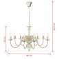 vidaXL Lampadario Stile Antico Metallo Bianco 8 Lampadine E14 vidaXL Lampadario Stile Antico Metallo Bianco 8 Lampadine E14