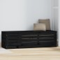 vidaXL Contenitore Portaoggetti Nero 109x36,5x33cm Legno Massello Pino
