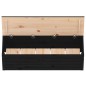 vidaXL Contenitore Portaoggetti Nero 109x36,5x33cm Legno Massello Pino