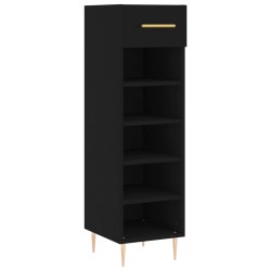 vidaXL Scarpiera Nera 30x35x105 cm in Legno Multistrato