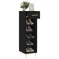 vidaXL Scarpiera Nera 30x35x105 cm in Legno Multistrato