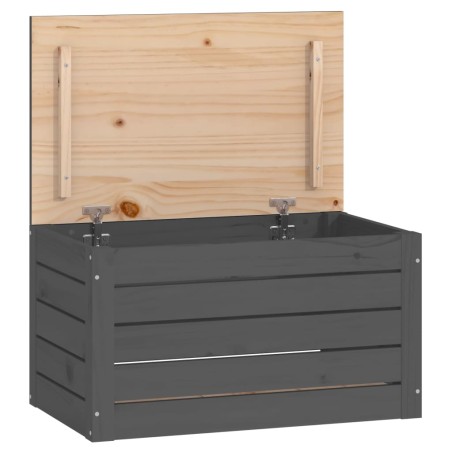 vidaXL Contenitore Portaoggetti Grigio 59,5x36,5x33cm Massello di Pino