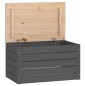 vidaXL Contenitore Portaoggetti Grigio 59,5x36,5x33cm Massello di Pino