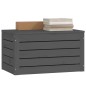 vidaXL Contenitore Portaoggetti Grigio 59,5x36,5x33cm Massello di Pino