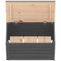 vidaXL Contenitore Portaoggetti Grigio 59,5x36,5x33cm Massello di Pino