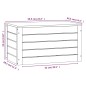 vidaXL Contenitore Portaoggetti Grigio 59,5x36,5x33cm Massello di Pino