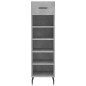 vidaXL Scarpiera Grigio Cemento 30x35x105 cm in Legno Multistrato