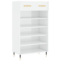vidaXL Scarpiera Bianco Lucido 60x35x105 cm in Legno Multistrato