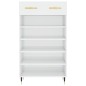vidaXL Scarpiera Bianco Lucido 60x35x105 cm in Legno Multistrato