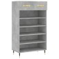 vidaXL Scarpiera Grigio Cemento 60x35x105 cm in Legno Multistrato vidaXL Scarpiera Grigio Cemento 60x35x105 cm in Legno Multistrato