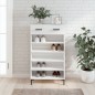 vidaXL Scarpiera Bianco Lucido 60x35x105 cm in Legno Multistrato vidaXL Scarpiera Bianco Lucido 60x35x105 cm in Legno Multistrato