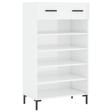 vidaXL Scarpiera Bianco Lucido 60x35x105 cm in Legno Multistrato