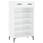vidaXL Scarpiera Bianco Lucido 60x35x105 cm in Legno Multistrato vidaXL Scarpiera Bianco Lucido 60x35x105 cm in Legno Multistrato