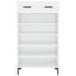 vidaXL Scarpiera Bianco Lucido 60x35x105 cm in Legno Multistrato vidaXL Scarpiera Bianco Lucido 60x35x105 cm in Legno Multistrato