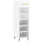 vidaXL Scarpiera Bianco Lucido 30x35x105 cm in Legno Multistrato