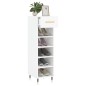 vidaXL Scarpiera Bianco Lucido 30x35x105 cm in Legno Multistrato
