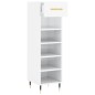 vidaXL Scarpiera Bianco Lucido 30x35x105 cm in Legno Multistrato