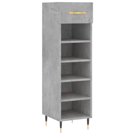 vidaXL Scarpiera Grigio Cemento 30x35x105 cm in Legno Multistrato