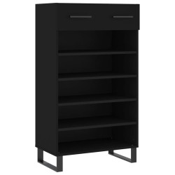 vidaXL Scarpiera Nera 60x35x105 cm in Legno Multistrato