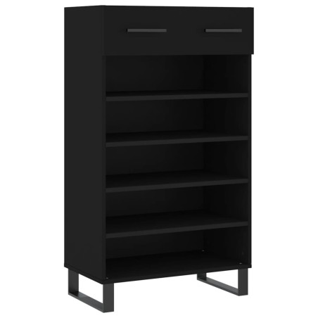 vidaXL Scarpiera Nera 60x35x105 cm in Legno Multistrato