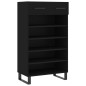 vidaXL Scarpiera Nera 60x35x105 cm in Legno Multistrato
